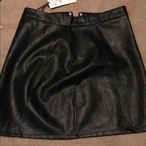 Leather mini skirt